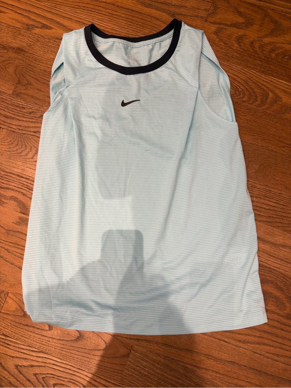 Nike Light Blue Mesh Athletic Tank with Black Trim